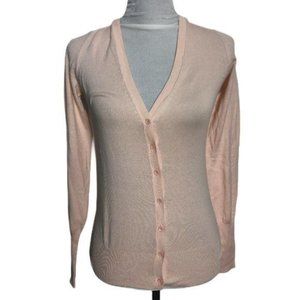 Philosophy Cotton Button Cardigan Sweater Light Pink XS Womens Cotton Casual